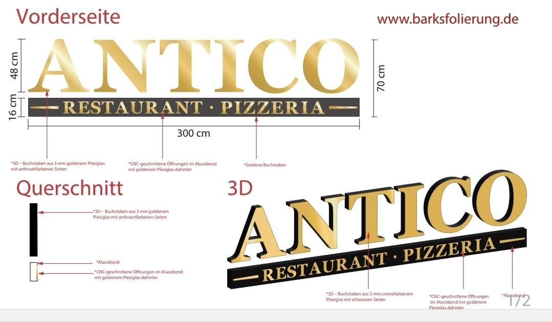 Antico Außenschild 3D-Buchstaben Foto 4